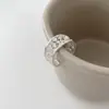 Anel Delicado e Moderno de Renda para Mulheres, Design Geométrico Vazado, Exquisito, Luxuoso, Elegante, Anel Aberto Ajustável, Versátil, Moderno, Anel Único para Dedo Indicador