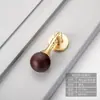Maçaneta de Porta de Armário de Luxo Leve Estilo Francês, Gaveta de Guarda-Roupa Madeira Nogueira Vintage Bola Redonda Estilo Chinês Novo Pingente Criativo Pequena Maçaneta