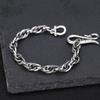 Atacado de pulseiras de prata esterlina s925 com personalidade retrô e costura antiga, joias de mão com fivela de águia e design tailandês para homens e mulheres