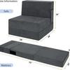 Sillón Cama Plegable con Cojín Colchón de Piso A16 Ropa de Cama Plegable Sofá Cama para Sala de Estar y Oficina