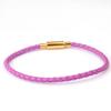 Pulseira de Cordão de Couro de Aço Inoxidável 3,0mm Fivela Resistente ao Desgaste Cordão de Couro Pendurado Fecho de Pressão Usável Ouro Duro Miçangas Cordão de Mão