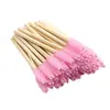 Herramientas para Extensiones de Pestañas Cepillo de Pestañas con Mango de Bambú de Color Espiral Cepillo para Cejas Brocha de Maquillaje Cepillo de Pestañas Desechable Venta al por Mayor