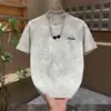 Verano 2026 Nueva Moda Versátil de Moda Camiseta con Estampado de OVNI Estampado Colorido para Hombre Casual Holgada de Manga Corta