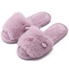 Comercio electrónico transfronterizo Amazon zapatillas moradas esponjosas zapatillas de casa para mujer otoño e invierno para exterior