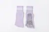 Calcetines de Yoga Antideslizantes Profesionales de Cinco Dedos para Mujer, Deportes de Fitness en Interiores, Calcetines Largos de Compresión para Pantorrilla, Calcetines Específicos para Pilates