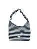 Bolso Bandolera Simple Estilo Coreano de Estrella Nuevo de Principios de Primavera, Bolso Negro y Blanco de Gran Capacidad para Debajo del Brazo, Bolso de Hombro Casual Rayado Versátil