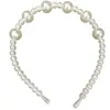 Diadema de Perlas de Alta Gama para Mujer 2025 Nuevo Estilo Diadema de Pelo Prensado Pinza para el Cabello Simple y Versátil Adorno para el Cabello Estilo Bosque para Salir Verano