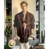 Nova Camisa Masculina de Verão Estilo Chinês Gola Alta Estilo Old Money Tencel Linho Sensação Preguiçosa Relaxada Manga Longa Camisa Casual Jaqueta