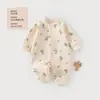 Mameluco de bebé otoño e invierno Grado A sin costuras acolchado de tres capas engrosado cálido de manga larga para bebé Ropa para bebés y niños Anyang