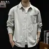 Jaqueta Casual Masculina Nova Outono 2026 Manga Longa Versátil Modelagem Solta Tamanho Grande Color Block com Bolso
