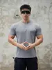 2025 Fitness Catiônica Manga Curta Masculina Basquete Corrida Treino Elástica Gola V Camiseta Masculina Esportiva Secagem Rápida