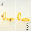 Anillo Ajustable de Dedo Índice Estilo Palacio Vintage con Diseño de Miel y Osmanthus, Mismo Estilo que se Encuentra en la Tienda de Oro Puzuo
