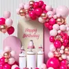 Conjunto de 50 Balões Vermelho Rosa para Festa de Aniversário Layout de Cena Dia da Deusa Dia das Mães Dia da Mulher Dia dos Namorados Decoração