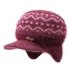 Gorro de punto forrado de forro polar a prueba de viento y resistente al frío para otoño e invierno, diseñado para proteger las orejas, para madres de mediana edad y mayores