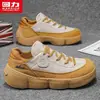 Mocassins retro Huili, sapatos masculinos da moda, nova coleção de outono, tênis casuais de couro, tênis esportivos de sola grossa, sapatos de treino alemães para homens