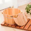 Balde para Banho de Pés de 40cm de Altura, Balde de Banho de Pés de Madeira, Balde de Banho de Pés de Madeira Maciça, Balde de Banho de Pés Doméstico com Tampa e Aprofundamento