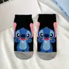 Calcetines japoneses de dibujos animados para mujer, de algodón peinado, estilo náutico, bonitos, con dibujos, cortos y con bordes cruzados.