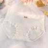 Nova calcinha de seda gelada para menina com visual bonito, doce estilo japonês, cintura média, fundo de algodão, respirável, sem costura, leve e confortável, calça de oxigênio