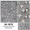 Pegatinas Retro de Uñas con Flores Florecientes Flor Blanca Fresca y Elegante Margarita Pegamento Fuerte y Delgado para Uñas Pegatinas Decoración Venta al por Mayor