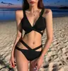 Nuevo Traje de Baño Sexy de Dos Piezas para Mujer Cintura Alta Adelgazante Pecho Pequeño Fruncido Bikini Conservador Traje de Baño para Spa