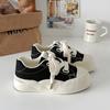 Baikuang, zapatos de pan de crema con cabeza grande para mujer, primavera 2024, nuevos zapatos blancos feos y lindos de suela gruesa de cuero genuino, zapatos con cabeza de muñeca