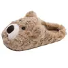 Zapatillas de peluche suaves y lindas de oso de dibujos animados para mujer, otoño e invierno 2026, con forro polar añadido para mayor calidez, antideslizantes, lindas zapatillas peludas para el hogar