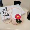 Bolsa de Crochê Mini Flor Finalizada, Bolsa de Ombro Transversal Tricotada à Mão Doce e Fofa, Porta-Moedas de Crochê em Lã
