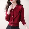 Nuevo Suéter Rojo Otoño e Invierno 2024 Primavera y Otoño Ropa Retro del Año del Zodiaco Cuello en V Manga Larga Suéter Básico Superior