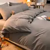 Nuevo conjunto de cuatro piezas Loka de algodón cepillado, amigable con la piel, bordado simple - kit para dormitorio y hogar