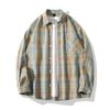 Camisa Nueva para Hombre 2024 Marca Japonesa de Moda Cuello Solapa Talla Grande Casual Cuadros Manga Larga Chaqueta para Hombre