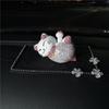 Accesorios para coche con incrustaciones de diamantes energía solar para coche gato de la suerte adornos creativos para coche decoración de coche decoración de coche consola central