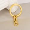 Llavero colgante de acero inoxidable 304 chapado en oro de 18 quilates, anillo individual, accesorios de joyería DIY, material para colgante, llavero.