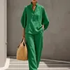 Nuevo Estilo Primavera y Verano 2026 Transfronterizo Europeo y Americano Cómodo Casual Camisa de Botones y Pantalones de Pierna Ancha Conjunto de Dos Piezas para Mujer