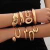 Pulseiras Populares Transfronteiriças Europeias e Americanas Ins Normcore Pulseiras Assimétricas com Padrão de Onda Pulseiras Metálicas Brilhantes Joias Femininas
