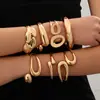 Pulseras Populares Transfronterizas Europeas y Americanas Ins Normcore Pulseras con Patrón de Onda Asimétrico Pulseras Metálicas Brillantes Joyería para Mujer