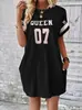 Vestido de Verano Transfronterizo Europeo y Americano para Mujer Hip-Hop 07 Estampado de Letras Primavera y Verano Deportivo Casual Ropa para Mujer