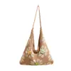 Bolsa de tricô para mulheres, feita à mão, bolsa tote de ombro de grande capacidade, bolsa versátil casual de verão para usar sob o braço