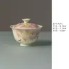 Juego de Té Miyen Rosa Pétalo de Loto Pintado a Mano, Tetera de Cerámica, Tapa, Taza de Té, Juego de Té de Viaje, Juego de Té Kung Fu para el Hogar