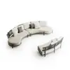 Mobiliario Combinado de Sofá de Mimbre para Jardín Exterior, Silla de Mimbre con Forma de Arco de Aleación de Aluminio para Patio, Balcón de Hotel, Ocio, Impermeable