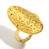 Anillo Personalizado de Nicho Transfronterizo Europeo y Americano Joyería para Mano Acero Inoxidable Chapado en Oro de 18K Patrón Martillado Anillo Ovalado Anillo Abierto
