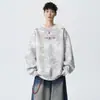 Nuevo Top Vintage Bordado Floral de Moda para Hombre Otoño/Invierno 2026, Sudadera Suelta Única de Talla Grande para Hombre