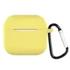 Adecuado para funda de auriculares Airpods3, Nueva funda Bluetooth para auriculares de tercera generación de Apple, Funda de silicona fina de una sola pieza de color sólido con hebilla