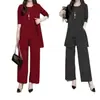 Traje para Mujer 2023 Otoño e Invierno Nuevo de Moda Estilo Occidental Piernas Anchas Adelgazante de Moda Talla Grande Traje de Tres Piezas para Mujer