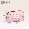 Bolsa de cosméticos grande con forma de corazón color verde menta estilo coreano, bolsa de papelería para estudiantes, estuche de algodón acolchado portátil para cosméticos y lápices, personalizable