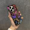 Estojo de Filme Colorido com Letras de Grafite da Moda e Descolado para Apple 18 Pro Max, Capa Dura Fosca Personalizada para iPhone 15
