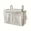Estante de Almacenamiento de Mesita de Noche Dormitorio Litera Superior Artefacto de Almacenamiento Bolsa Colgante de Almacenamiento de Cama Dormitorio Sin Taladro Tela Algodón Lino Cesta Colgante