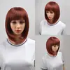 Moda Europea y Americana Casco Bobo para Mujer Multicolor Cabello Corto de Estudiante con Flequillo Seda de Alta Temperatura Casco para Niñas Peluca