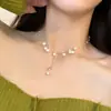 Colar de Franja de Pérolas Estrelas do Céu Completo para Mulheres, com Vestidos de Festa e Vestidos, Luxo Leve, Exquisito, Sensação de Alto Padrão, Acessórios de Corrente para Clavícula de Nicho