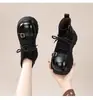 Dr. Emagrecedor que aumenta a altura. Botas Martens para mulheres 2026 novo outono e inverno bico redondo faz os pés parecerem menores estilo britânico botas de tornozelo com sola grossa para mulheres