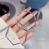 Moda Europea y Americana Pendientes Exagerados con Forma de Diamante Grande para Mujer ~ Nuevo Estilo Fresco Tendencia de Pendientes Metálicos
